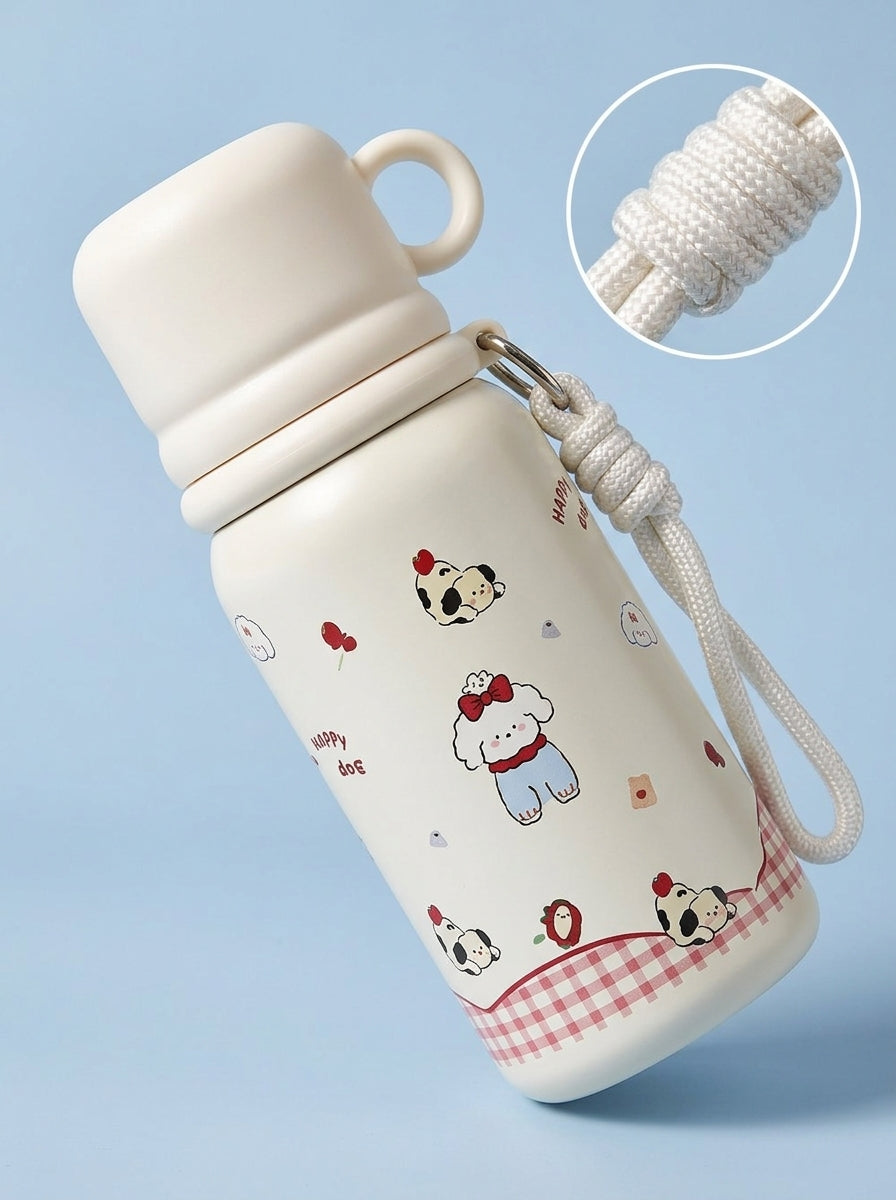Cute Dog Kids Insulated Water Bottle - Leakproof Thermos lifestyle view