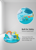 Inflatable Kids Splash Pad Pool with Slide and Sprinkler close-up view