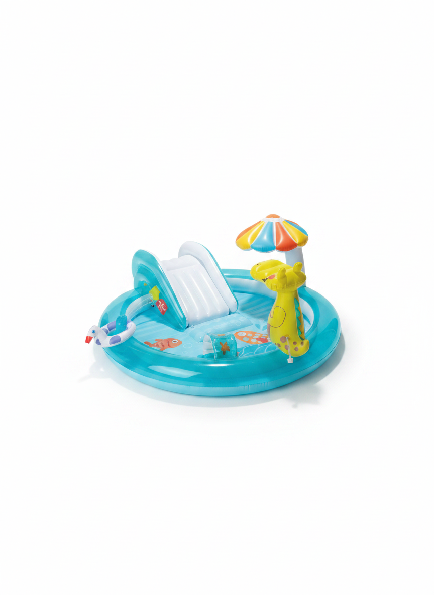 Inflatable Kids Splash Pad Pool with Slide and Sprinkler detail view