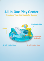 Inflatable Kids Splash Pad Pool with Slide and Sprinkler lifestyle view