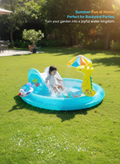 Inflatable Kids Splash Pad Pool with Slide and Sprinkler front view
