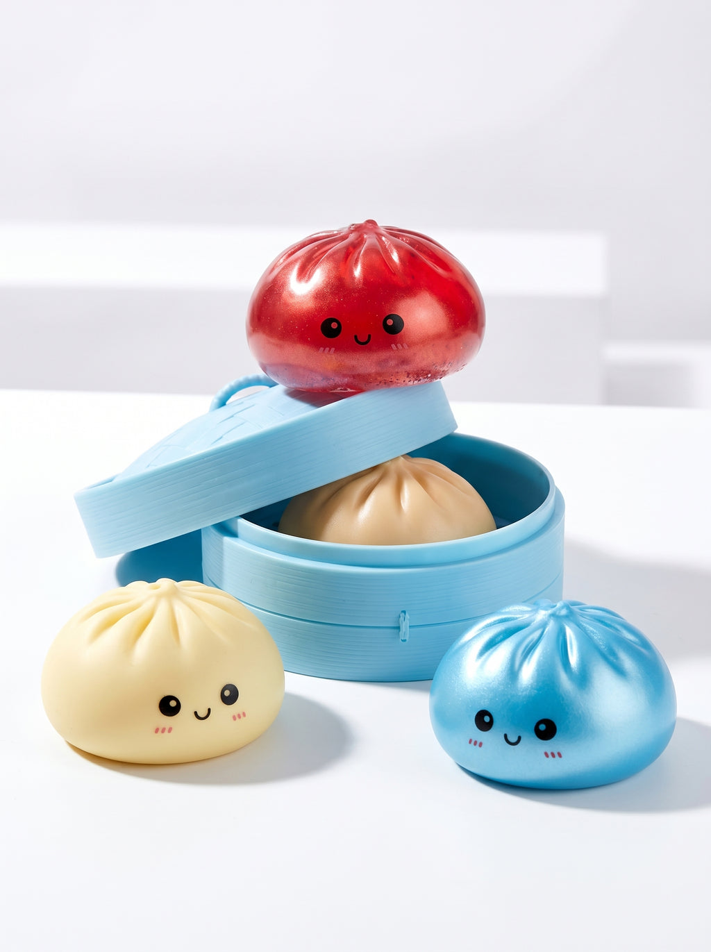 Kawaii Glitter Squishy Toy - Soft TPR Stress Relief Squeeze Ball close-up view