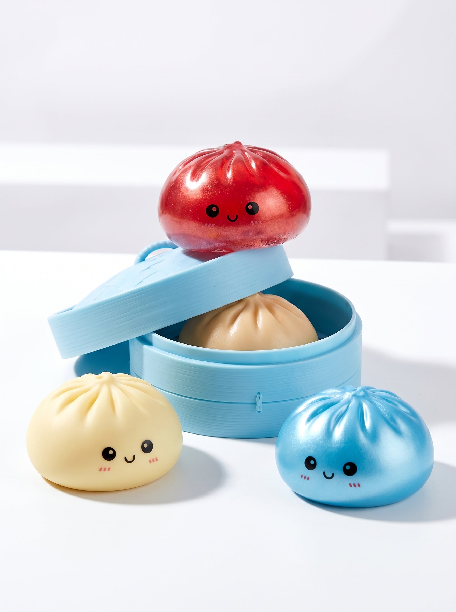 Kawaii Glitter Squishy Toy - Soft TPR Stress Relief Squeeze Ball close-up view