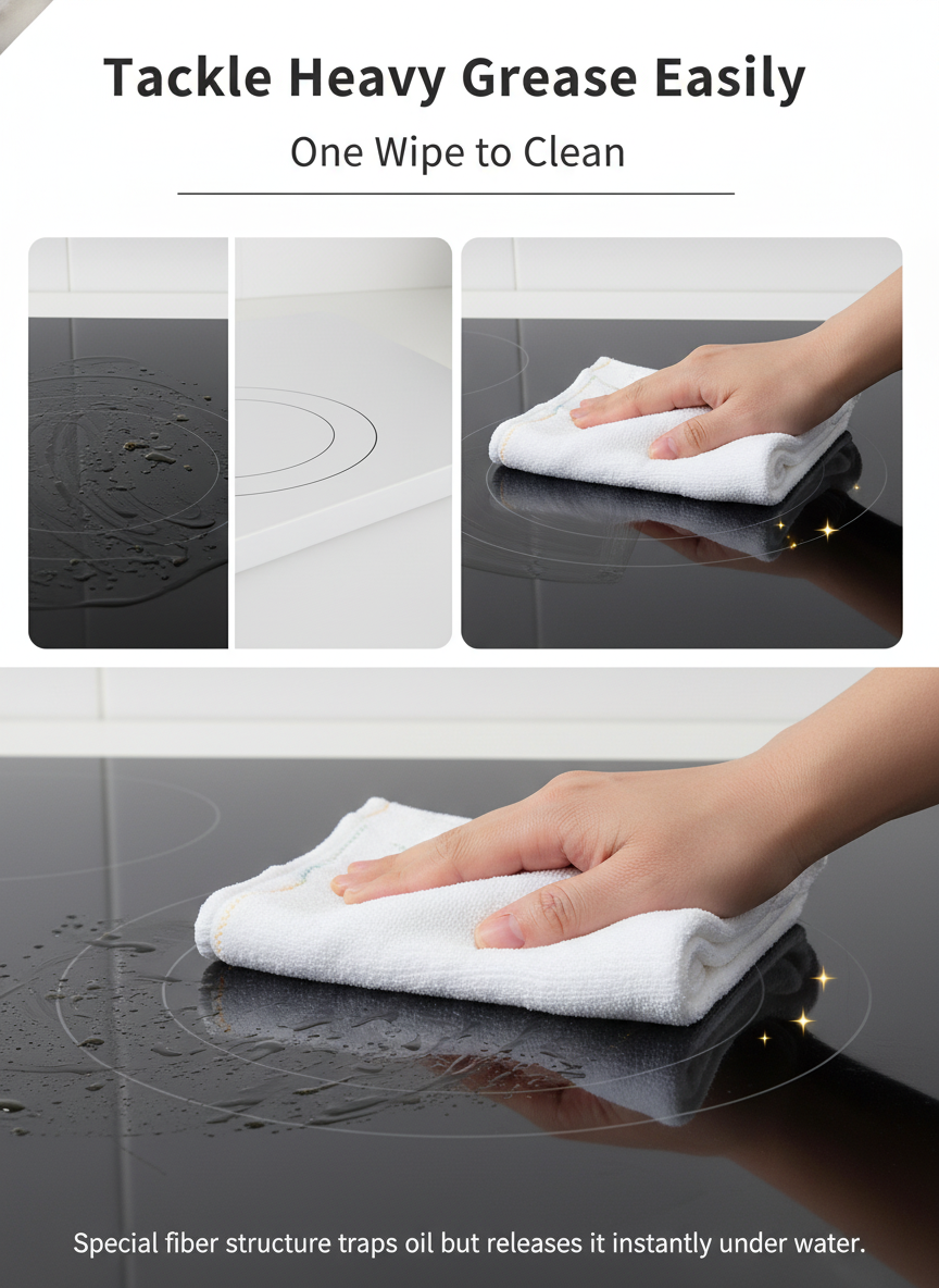 Reusable Microfiber Cleaning Cloths - Super Absorbent Dish Towels detail view