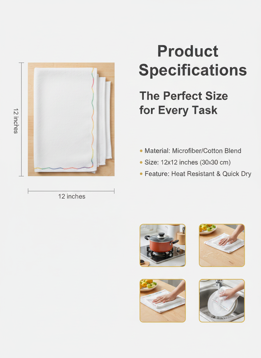 Reusable Microfiber Cleaning Cloths - Super Absorbent Dish Towels lifestyle view