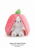 Kawaii Strawberry Bunny Plush - Hide and Seek Stuffed Animal lifestyle view