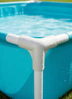 Intex Style Above Ground Pool - Easy Setup Backyard Family Pool side view