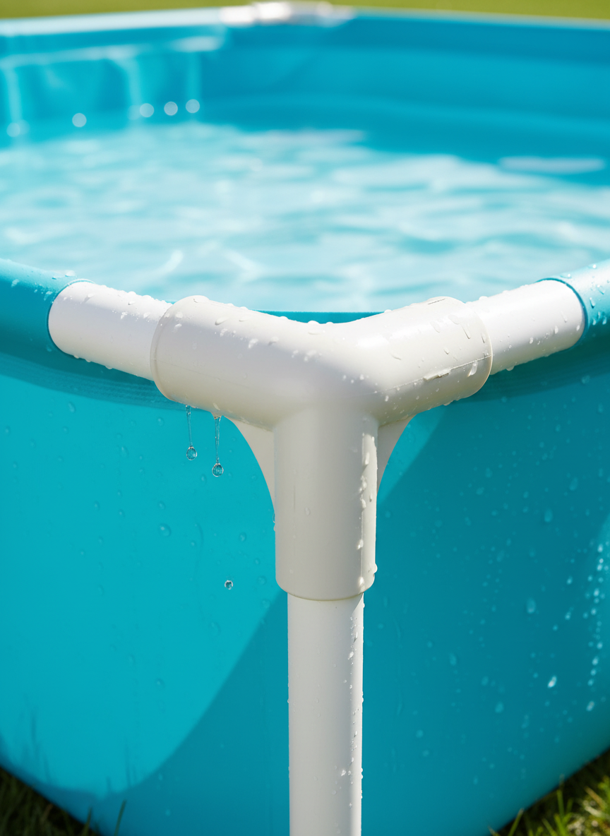 Intex Style Above Ground Pool - Easy Setup Backyard Family Pool side view