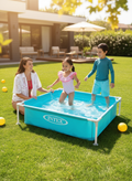 Intex Style Above Ground Pool - Easy Setup Backyard Family Pool front view