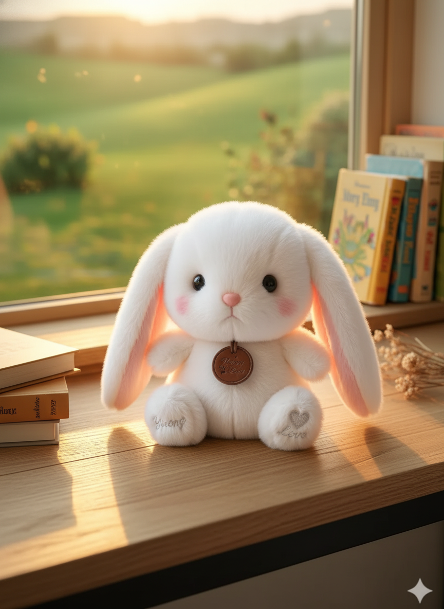 Cute Cozy Bunny Companion Plush Toy - Perfect Gift for All Ages side view