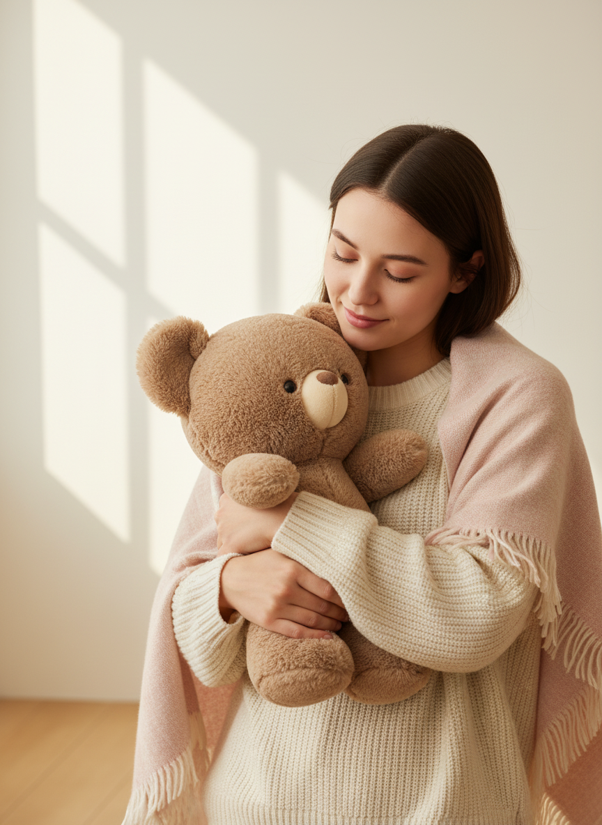 Cute Bow Teddy Bear Plush Toy - Perfect Birthday Gift close-up view