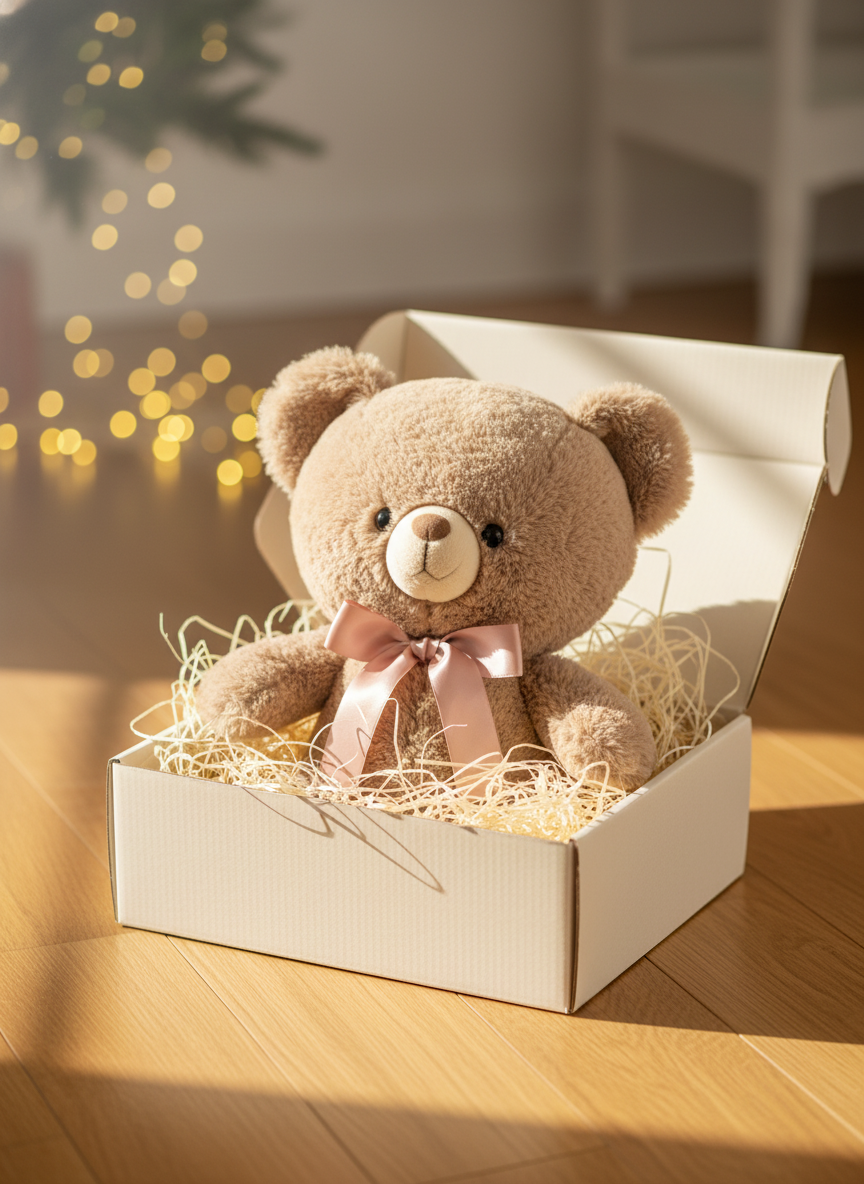 Cute Bow Teddy Bear Plush Toy - Perfect Birthday Gift lifestyle view