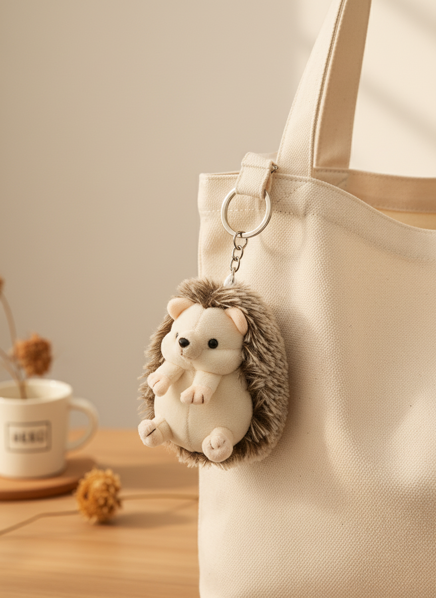 Kawaii Hedgehog Plushie Trio - Soft Stuffed Animal Set side view