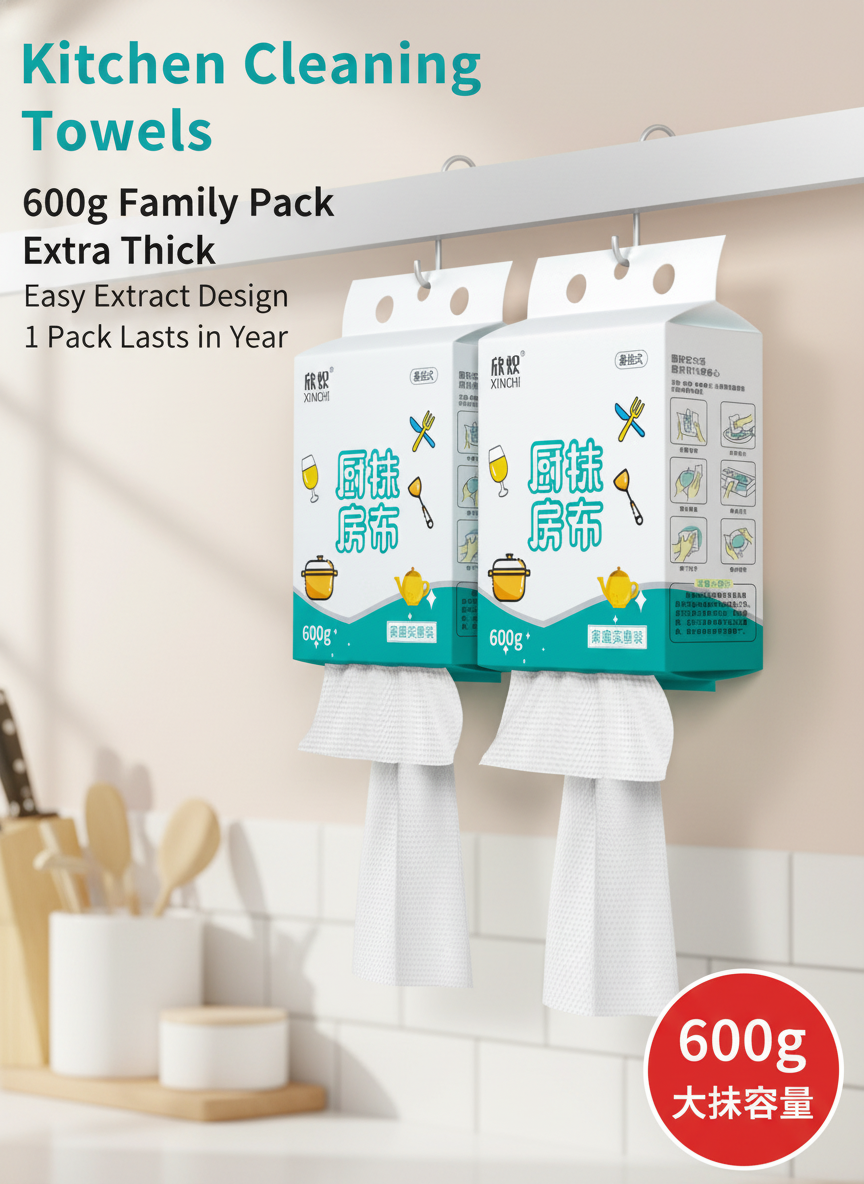 Multi-Purpose Kitchen Towels - Dry and Wet Disposable Cleaning Cloths lifestyle view