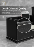 PU Leather Desk Organizer - Multi-Compartment Office Caddy front view