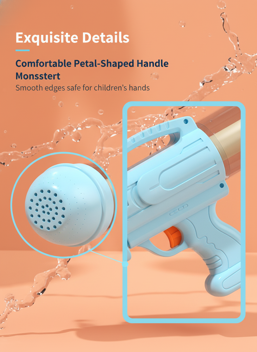 Kids Water Gun Toy - Leak-Proof Summer Water Blaster side view