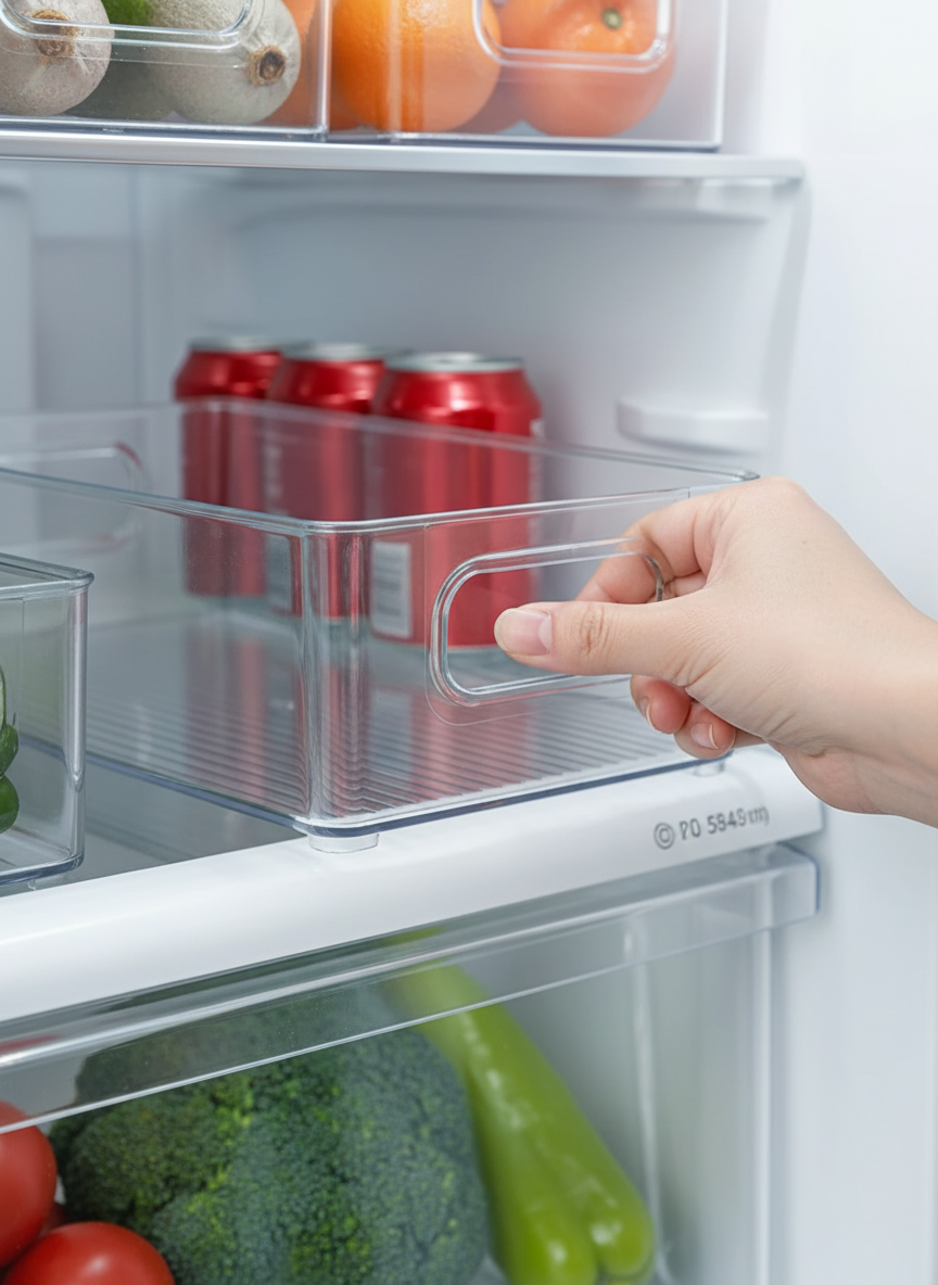 Clear Refrigerator Organizer Bins – BPA-Free Stackable Fridge Storage Containers