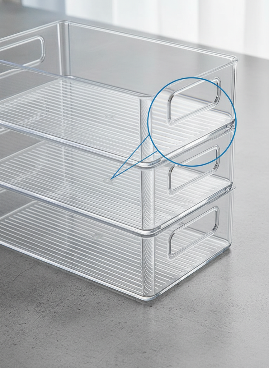 Clear Refrigerator Organizer Bins – BPA-Free Stackable Fridge Storage Containers