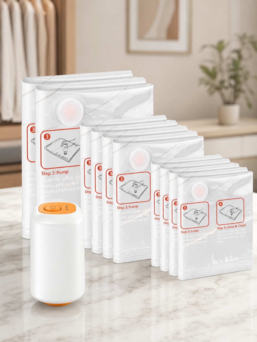 Vacuum Storage Bags 10-Pack – Space Saving Compression Bags for Clothes & Bedding