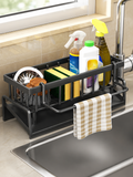 Over the Sink Dish Drying Rack – Expandable Kitchen Organizer with Utensil Holder