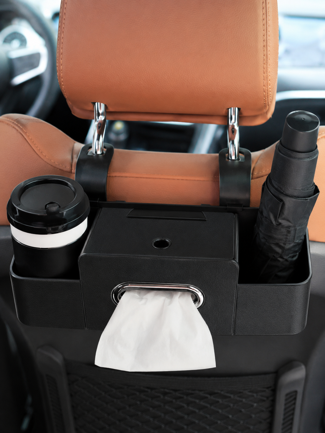 Car Organizer Box – Center Console & Back Seat Storage with Lid for SUV & Truck