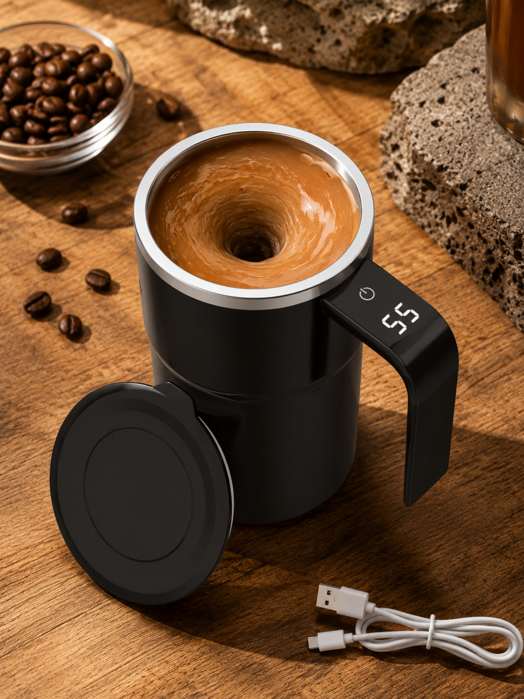 Self-Stirring Mug – Electric Auto Mixing Cup for Coffee, Tea & Protein Shakes