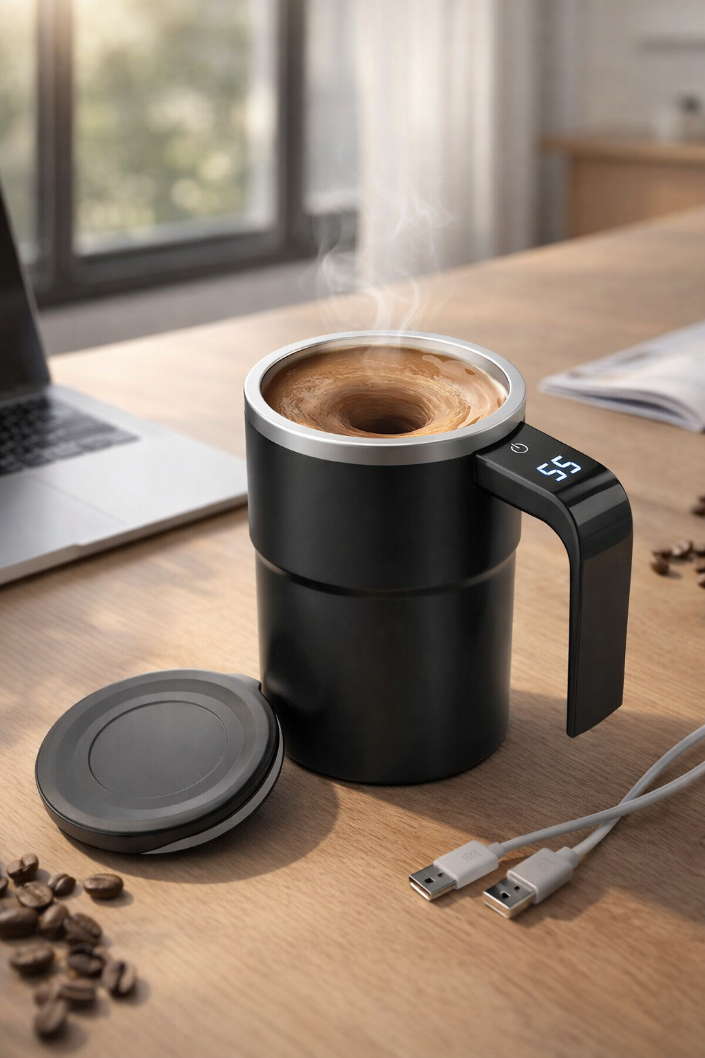 Self-Stirring Mug – Electric Auto Mixing Cup for Coffee, Tea & Protein Shakes