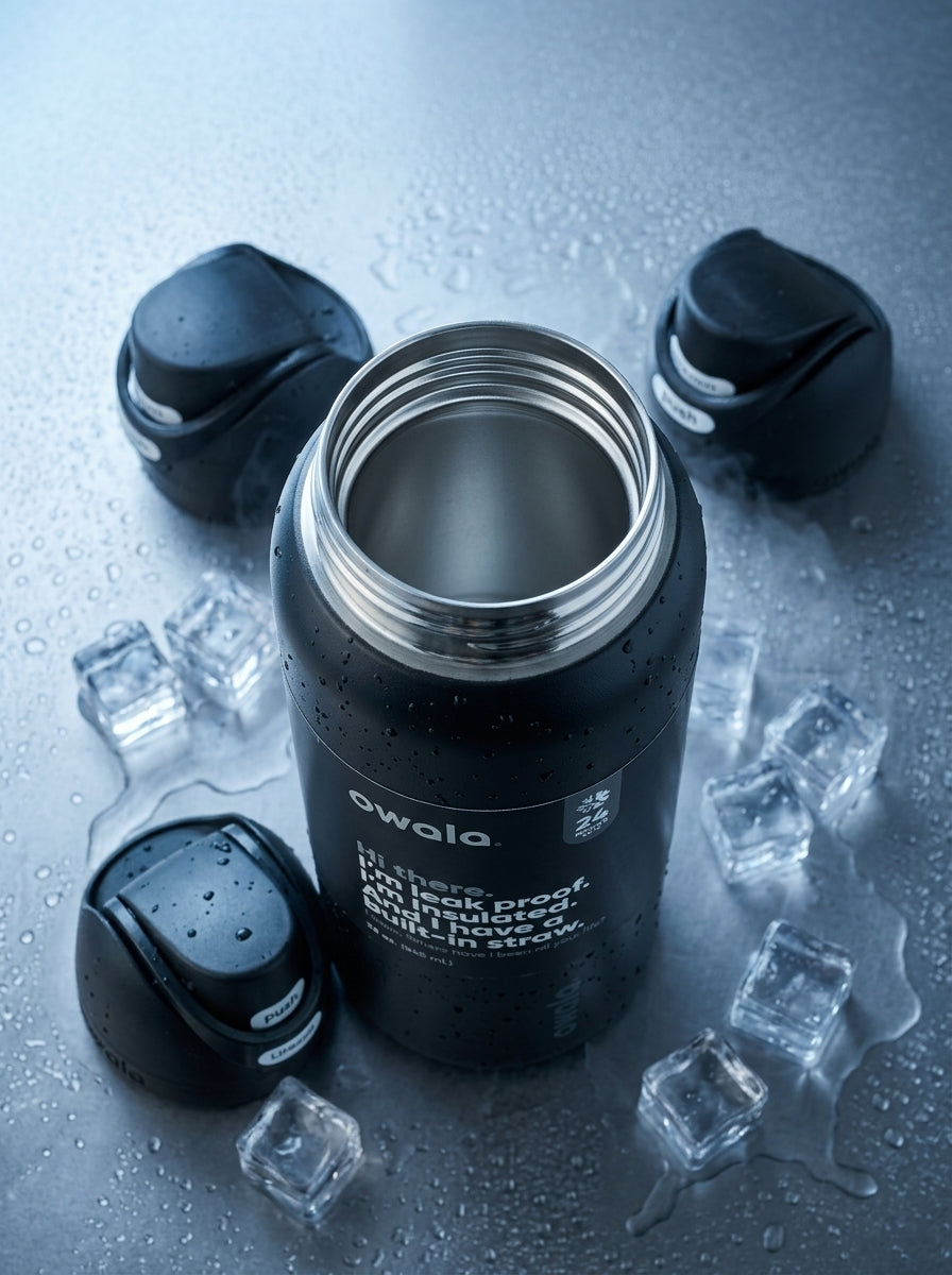 Owala FreeSip 32oz Insulated Stainless Steel Tumbler – Flip Straw Travel Water Bottle with Leak-Proof Lock Lid