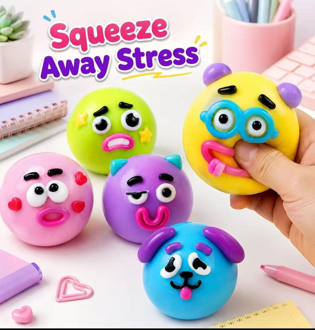 Funny Face Stress Relief Squeeze Balls — 5 Styles | Lumoora