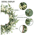 20 Inch Eucalyptus Wreath – Front Door & Farmhouse Wall Decor, All-Season Green
