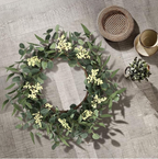 20 Inch Eucalyptus Wreath – Front Door & Farmhouse Wall Decor, All-Season Green