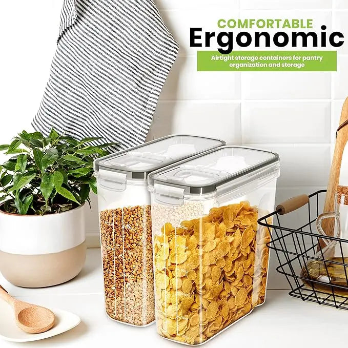 Airtight Food Storage Containers Set - BPA-Free Cereal & Pantry Organizers with Labels & Lids
