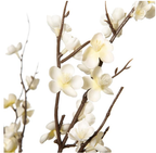 White Artificial Cherry Blossom Branches – Set of 4, Long Stem Floral Decor