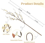 White Artificial Cherry Blossom Branches – Set of 4, Long Stem Floral Decor