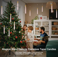 Floating Flameless Taper Candles with Magic Wand Remote – 6.6" LED Window & Christmas Tree Candles