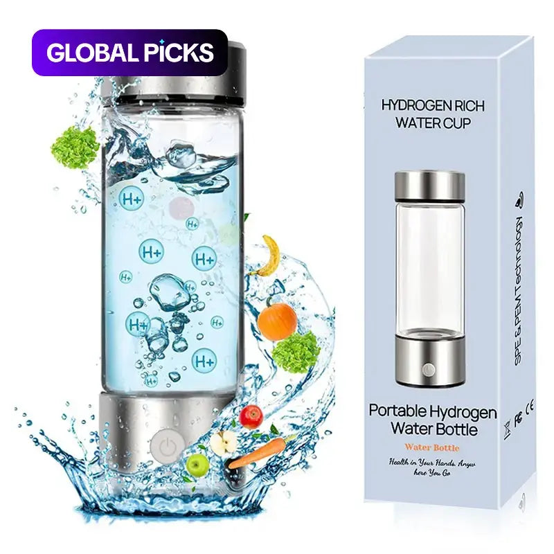 Portable Hydrogen Rich Water Bottle - SPE/PEM Technology Rechargeable Hydrogen Water Generator