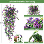 UV-Resistant Artificial Hanging Flowers Set of 2 – Outdoor Porch & Patio Decor