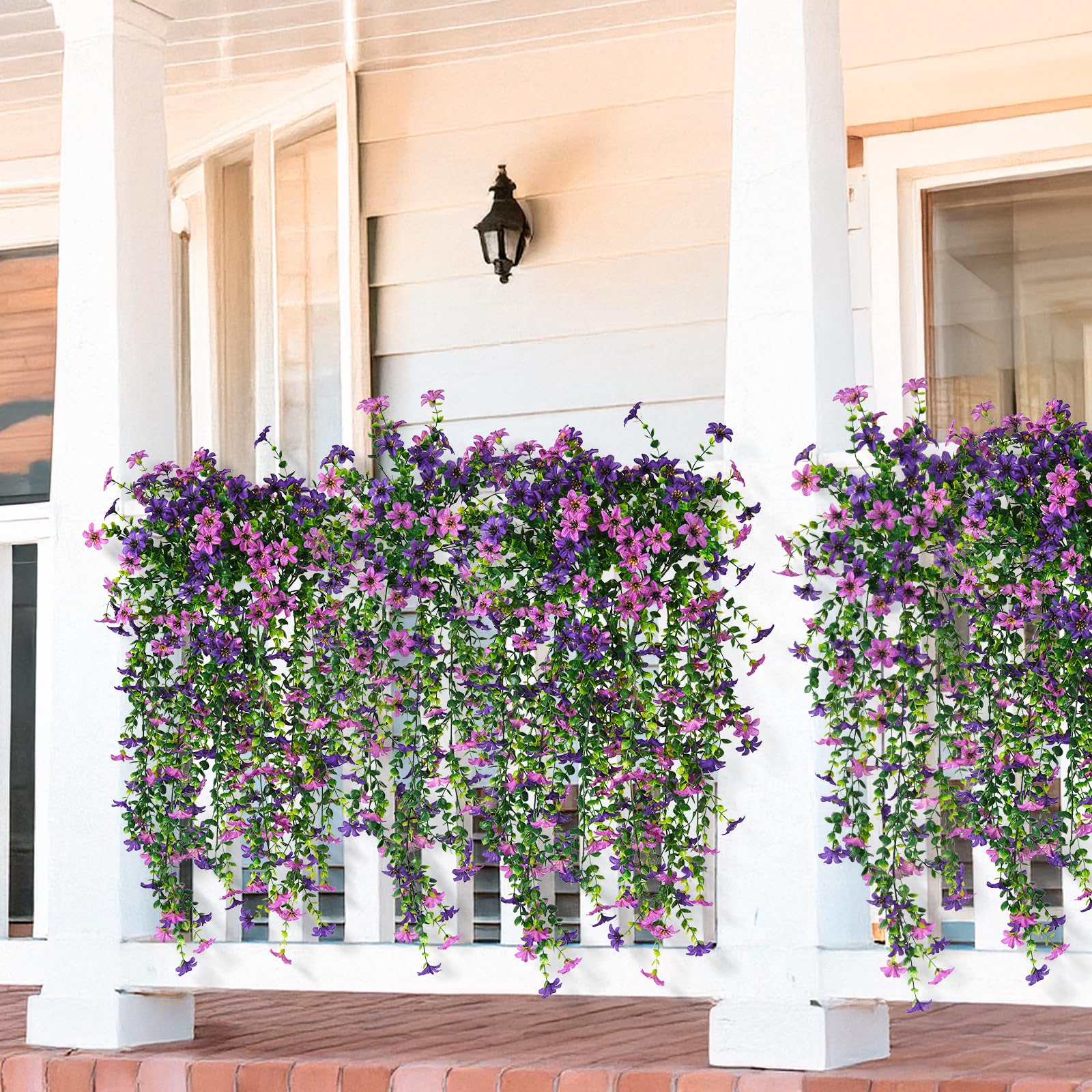 UV-Resistant Artificial Hanging Flowers Set of 2 – Outdoor Porch & Patio Decor